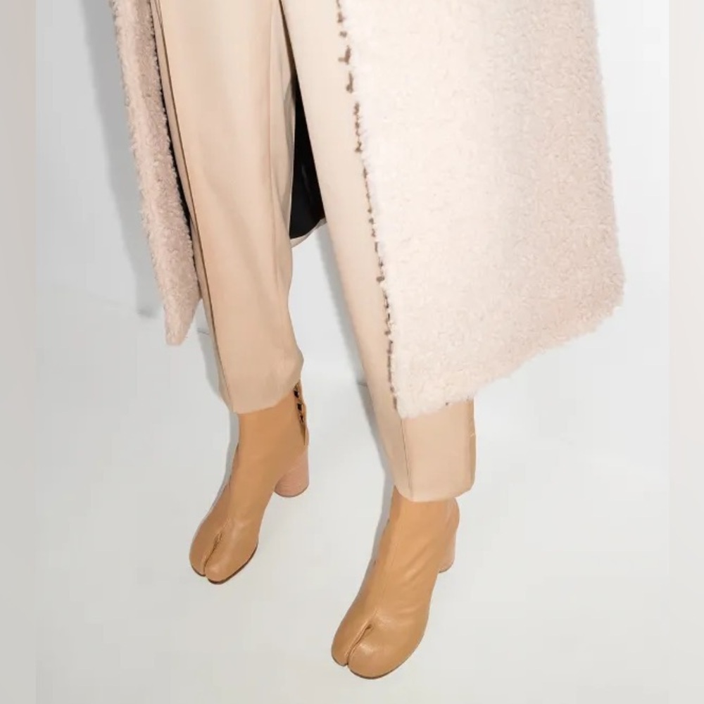 Maison Margiela Tabi 80mm leather ankle boots 38 7.5 Nude Latte tan light brown